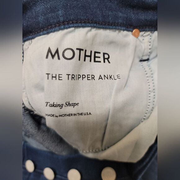 MOTHER Women's Ankle & Cropped Jeans - Dark Blue - Picture 9 of 11